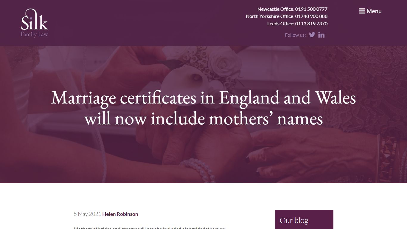 Marriage certificates in England and Wales will now include mothers ...